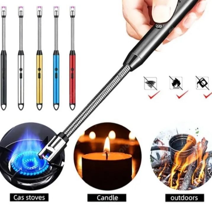 360° Outdoor Kitchen Lighter – USB Rechargeable Electric Arc Lighter – Flexible Neck Windproof Lighter